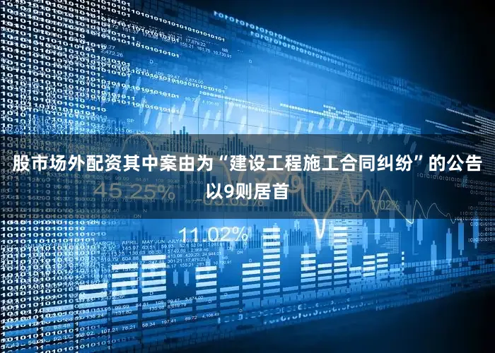 股市场外配资其中案由为“建设工程施工合同纠纷”的公告以9则居首